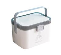 Medicine Storage Box,First Aid Box,Portable Medical Box,Two-Layer Large-Capacity Medicine Box, Lockable Storage Box, Medication Storage Box Suitable for School, Office and Home (Gray, L)