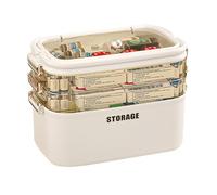 Medicine Storage Box Multi-Layer Medicine Organizer Box,First Aid Emergency Medicine Storage Bins,Medicine Cabinet,Transparent Storage Case Toolbox,Medicine Cabinet for Home Office School,4 Layer,11L