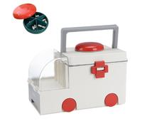 Medicine Storage Box Organiser With Pill Box,Household Medicine Box With Handle And Removable Compartment,Double Layers First Aid Boxs,Multi Grid Portable with Lid Medication Cabinet For Home(Grey)