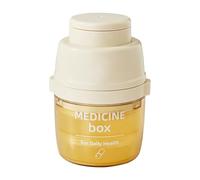 Medicine Storage Box with Integrated Pills Cutter and Crushing Compartment 3 Function Pills Case for Travel Use Crusher Cutter Grinder Fine Powder Grinding Head Storage Box Portable Tablet Splitter
