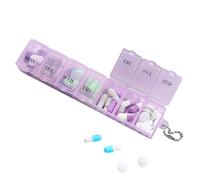 Medicine Storage Case - Soft Color Quantity, Weekly Pill Organizer for Seven Days, Portable Lightweight Medicine Container, Durable Accessory Pocket, Clear Food Organizer