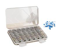 Medicine Tablet Dispenser, Pill Pharmacy Holder, Portable Airtight Storage Case, Travel-Friendly Medicine Organizer for Home, 9.06x5.12x1.18 inch, Green Coffee and Transparent