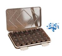 Medicine Tablet Dispenser, Pill Pharmacy Holder, Portable Airtight Storage Case, Travel-Friendly Medicine Organizer for Home, 9.06x5.12x1.18 inch, Green Coffee and Transparent