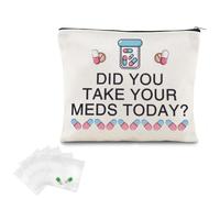 Medicine Travel Bag Organizer for Women Men Did You Take Your Med Today Makeup Bags for Pill Medicine Pouches for Patients Friends Cute Medication Cosmetic Bag for Nurse Doctor Small Travel Meds Bags