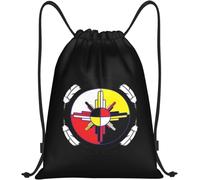 Medicine Wheel Native Americans Women Men String Backpack Adjustable Pe Bag Lightweight Gym Sack For Hiking Climbing Gym