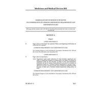 Medicines and Medical Devices Bill Marshalled List of motions to be moved on Consideration of Commons amendments, disagreements and amendments in lieu (House of Lords) HLB 167 I