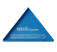 MediCounter Premium Tablet Counting Tray - Triangle Tablet Counter with Numbered Scale, Blue & White