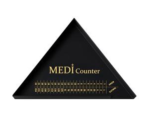 MediCounter Professional Tablet Counting Tray - Large Triangle Counter, Durable Plastic (230mm), Black & Gold