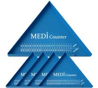 MediCounter Professional Tablet Counting Tray - Large Triangle Counter, Durable Plastic (230mm), Blue & White (5)