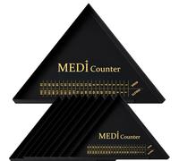 MediCounter Professional Tablet Counting Tray - Large Triangle Tablet Counter, Durable Plastic (230mm), Black & Gold (10)