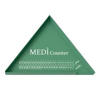 MediCounter Professional Tablet Counting Tray - Large Triangle Tablet Counter, Durable Plastic (230mm), Green & White (1)