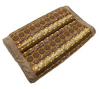 MediCrystal Far Infrared Gemstone Pillow - with Natural Crystals - Negative Ion - FIR Heat - Non Electric Jade Tan 20" L x 12" W x 4 H Gentle