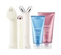 medicube 3 Step At-Home Skin Booster Set: Mini Booster Pro Plus Full Facial Device Set (Beige), PDRN Booster Gel and Zero Foam Cleanser