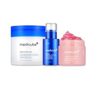 medicube Affordable Trio for Pore & Texture Care: Zero Pore Pads 2.0 and Zero Exosome Shot 7,500 PPM Spicule Facial Serum and Collagen Jelly Cream (50ml)
