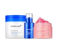 medicube Affordable Value Trio for Pore & Texture Care: Zero Pore Pads 2.0 and Zero Exosome Shot 7,500 PPM Spicule Facial Serum and Collagen Jelly Cream (110ml)