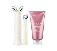 medicube At-Home Contour & Define Set: medicube Mini Booster Pro Plus Face Roller Device Set (Beige) and PDRN Booster Gel