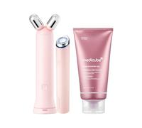 medicube At-Home Contour & Define Set: medicube Mini Booster Pro Plus Face Roller Device Set (Pink) and PDRN Booster Gel