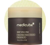 Medicube Deep Vita C Facial Pads Vitamin C Toner Pads for Uneven Skin Tone 500 000PPM of vitamin water & 3 types of vitamin Hydrating & Resurfacing
