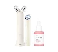 medicube Lift & Plump Set: Mini Booster Pro Plus Face Roller Device Set (Beige) and Salmon DNA PDRN Pink Peptide Serum