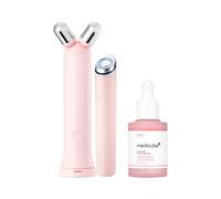 medicube Lift & Plump Set: Mini Booster Pro Plus Face Roller Device Set (Pink) and Salmon DNA PDRN Pink Peptide Serum