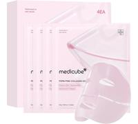 medicube Salmon DNA PDRN pink collagen jelly gel mask | overnight face mask for glass glow skin- elasticity, hydrating, firming and moisturizing | korean skincare, 28g, 4ea