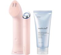 medicube Pore Purifying Cleansing Set: Mini Booster Pro Plus Cleansing Device Set (Pink) and Zero Pore Clear Blue Capsule Facial Deep Cleanser