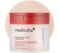 medicube Red Succinic Acid Panthenol Facial Peeling Pads - Exfoliating Toner Pads for Breakout-Prone Skin with Niacinamide, AHA, BHA, and Soothing
