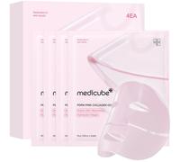 medicube Salmon DNA PDRN pink collagen jelly gel mask | overnight face mask for glass glow skin- elasticity, hydrating, firming and moisturizing | korean skincare, 28g, 4ea