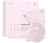 medicube Salmon DNA PDRN pink collagen jelly gel mask | overnight face mask for glass glow skin- elasticity, hydrating, firming and moisturizing | korean skincare, 28g, 4ea