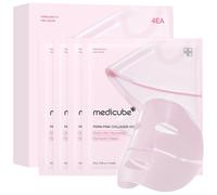 medicube Salmon DNA PDRN pink collagen jelly gel mask | overnight face mask for glass glow skin- elasticity, hydrating, firming and moisturizing | korean skincare, 28g, 4ea