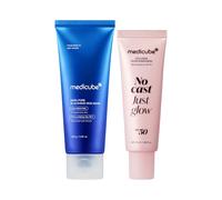 medicube Summer Essentials Duo: Zero Pore Blackhead Mud Facial Mask and No Cast Just Glow Collagen Sunscreen SPF 50