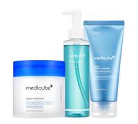 medicube Zero Pore Care Trio: Zero Foam Cleanser, Zero Pore Blackhead Cleansing Oil and Zero Pore Pads