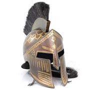 Medieval 300 Greek King Leonidas Helmet Iron Steel Spartan Plume Crest Helmet Historical Knights Warrior LARP helmet Crusader Roleplay Cosplay costume Halloween