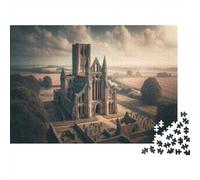 Medieval Abbey Ruins Timeless Beauty Adult Jigsaw Puzzle, 1000 Pieces, 70x50cm/1000pcs, A Thoughtful Gift for A New Home; White Card with A Low-dust Finish