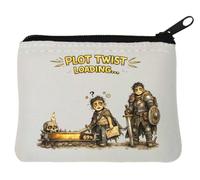 Medieval Adventure Plot Twist Loading Neoprene Coin Purse Pouch 10x11cm White