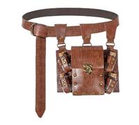 Medieval Alchemist Belt Pouch 4Vials Vintage Wizard Waist Bag Steampunk Renaissance LARP Cosplay Costume Accessory, Brown, One Size, Renaissance