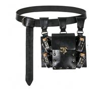 Medieval Alchemist Belt Pouch 4Vials Vintage Wizard Waist Bag Steampunk Renaissance LARP Cosplay Costume Accessory, Black, One Size, Renaissance