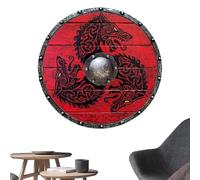 Medieval Ancient Shield - Medieval Costume Shield, Quality Wooden Craft, Comfortable Grip Sturdy Construction | Realistic Cosplay Accessory for Larp Reenactment Role Play Party Home Display