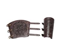 Medieval Arm Bracers - Warrior Costume Gear, Fantasy Battle Bracer, Arm Guard | PU Leather Bracers with Historical Design and