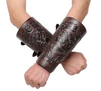 Medieval Arm Guards,1 Pair Vintage Medieval Knight Bracers for Cosplay - Halloween Role-Playing Embossed Arm Guard Wristband Costume for Boyfriend, Hus