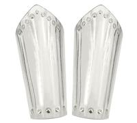 Medieval Armor Arm Bracers Knight Cosplay Renaissance Costume Accessories, Silver, Default