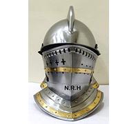 Medieval Armor Burgonet close Helmet With Stand Historical Collections, or as a Striking Decor Piece Halloween Cosplay.