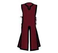 Medieval Armor Costume Medieval Cosplay Costume Vest for Halloween, Retro Performance Outfit for Men, Historical Theme Clothing, Kamado Tanjirou Hoodies Cosplay Costume, Wine Red, XXL