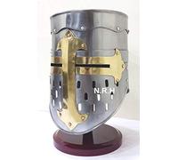 Medieval Armor Knight Templar Crusader Helmet Halloween Costume With Stand