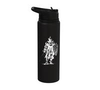 Medieval Armor Knight with Longsword Shield Stainless Steel Insulated Water Bottle