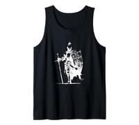 Medieval Armor Knight with Longsword Shield Tank Top
