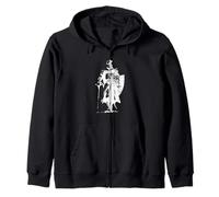 Medieval Armor Knight with Longsword Shield Zip Hoodie