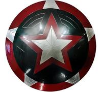 Medieval Armor Red Guardian Shield, Cinematic Battle Damage Replica Shield, Perfect for LARP, Roleplay, Cosplay, Halloween Shield, Home Decor, Clear, Adult