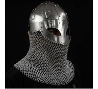 MEDIEVAL ARMOUR CLOSED HALLOWEEN COSTUMES VIKING HELMET WITH CHAINMAIL