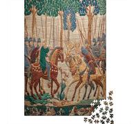Medieval Art, Scene of Two Armies Facing Each Other in A Forest1000 Piece Impossible for Adults Games Gifts Kids Challenge Jigsaw